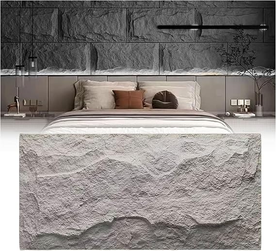 PU 3D Faux Stone Wall Panels Artificial Stone for Living Room and Bedroom 120x60cm Wall Art Cover Indoor and Outdoor Wall Panels Waterproof Wallpaper Decorative Cover Wall Panels Cement Texture