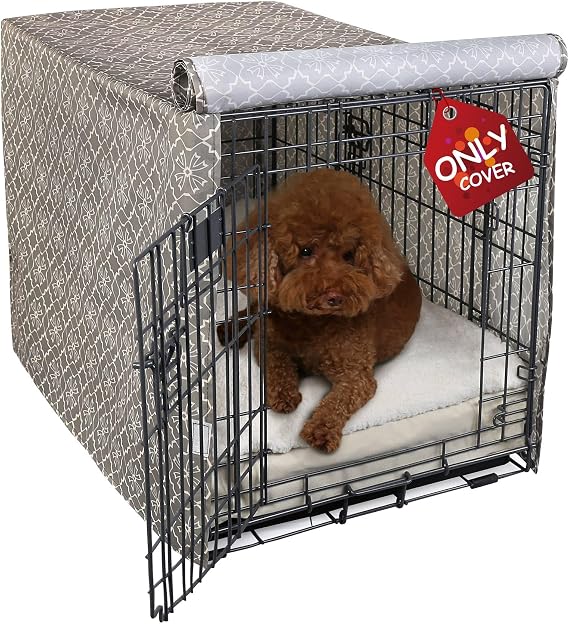 Explore Land Pattern Dog Crate Cover, 24 Inches (Vintage Violet) | Heavy-Duty Polyester , for 1 2 3 Doors Standard Metal Wire Cage Pet Kennel Enclosure
