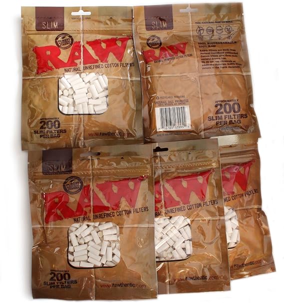 RAW Slim Cotton Filters 2 Packs of 200