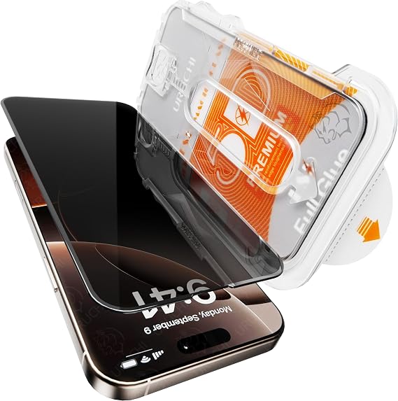 URUCHI iPhone 17 Pro İle Uyumlu PREMIUM Gizlilik (Privacy) Ekran Koruyucu 45° Hayalet Görünüm, Kolay Kurulum Hizalama Aparatlı, Darbelere Karşı Ekstra Güçlü ve Toz Bırakmayan Temperli Cam