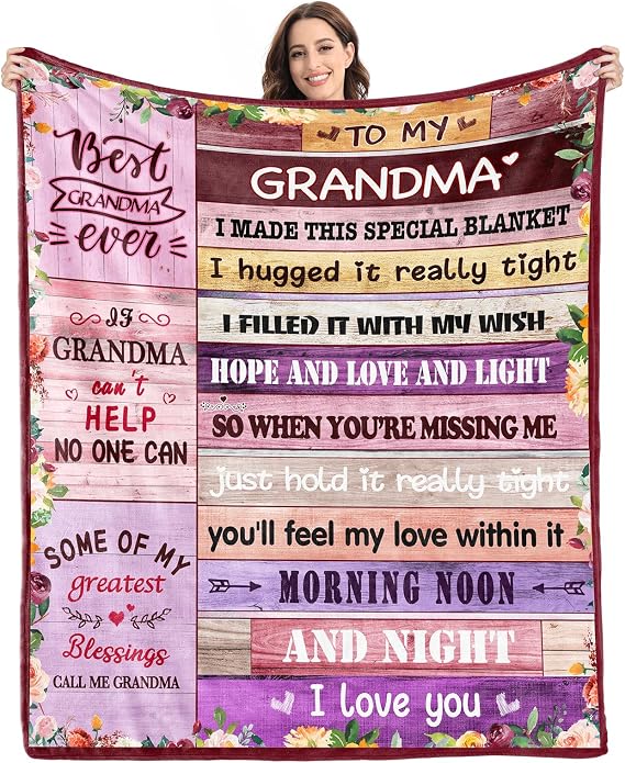 Givetoyou Grandma Gifts from Grandchildren Granddaughter Grandson Grandma Mothers Day Birthday Throw Blanket 60inx50in