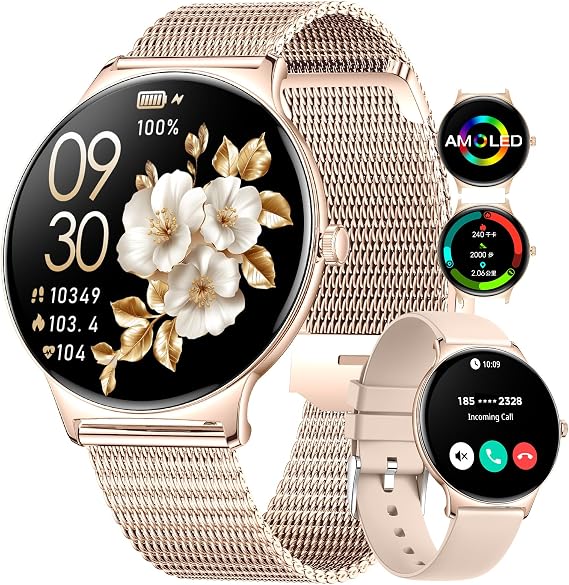 LIGE Smart Watch for Women(Dial/Answer Calls), 1.43" AMOLED HD Display, 100+ Sport Mode Fitness Tracker, IP68 Waterproof/Sleep Smartwatch Womens, Ladies Smart Watches for iOS Android