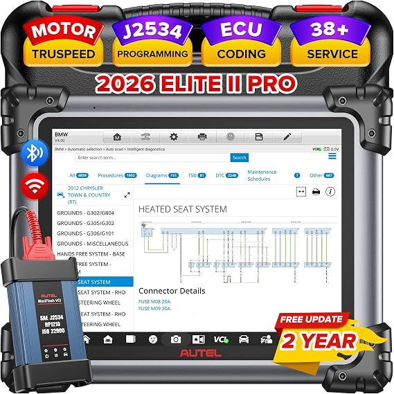 Autel MaxiSys Elite II Pro Scanner, 2-Year Update Elite 2 Pro J2534 Pr0gram | 2026 Intelligent Motor TruSpeed, Same as MS909 Ultra Lite Up of MS908S PRO II, 40+ Service, 3000+ Tests, DOIP CANFD, D-PDU