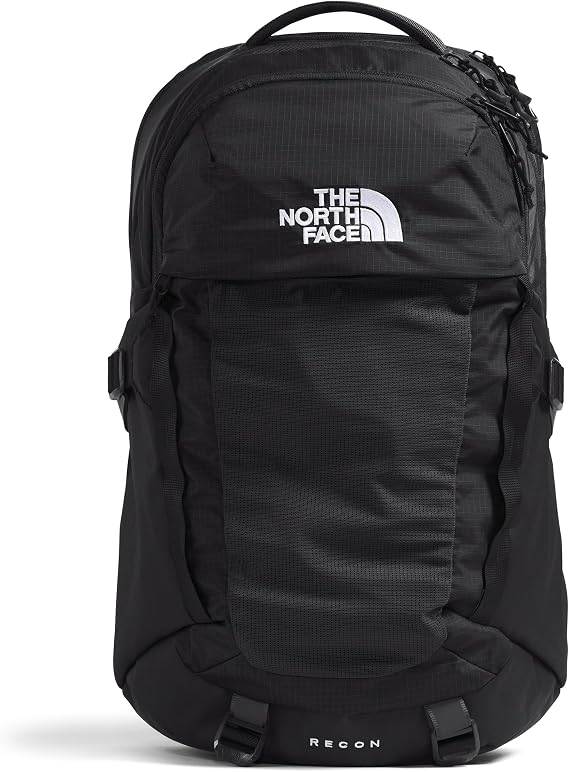 The North Face Recon Everyday Laptop Backpack, Blk/Blk-NPF, One Size | Daypack, Water Repellent, Laptop Sleeve, 2 Water Bottle Pockets