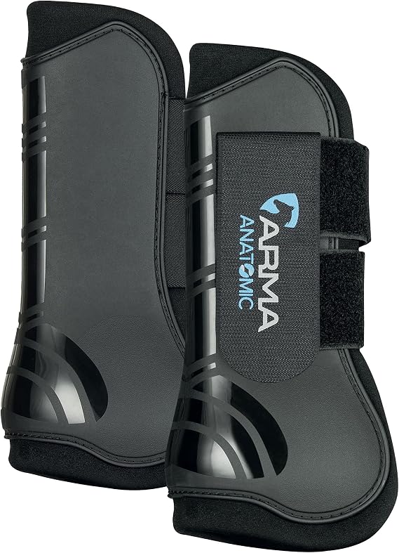 Shires ARMA Tendon Boot | Open front anatomic shell neoprene double touch-close stretch inserts, lightweight quick-dry pair