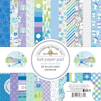 Doodlebug Double-Sided Paper Pad 6""X6""-Snow Much Fun, Blue