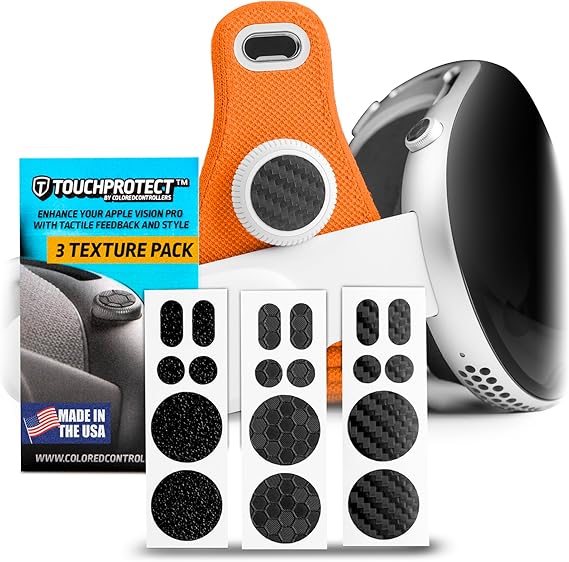 Apple Vision Pro Accessory. TouchProtect Compatible with Apple Vision Pro - Add Texture and Tactile Feel to Your Digital Crown and Menu Buttons! Vision Pro Protector Cover
