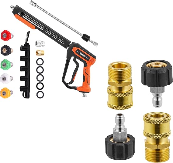 FIXFANS Pressure Washer Gun Kit, Pressure Washer Adapter Sets