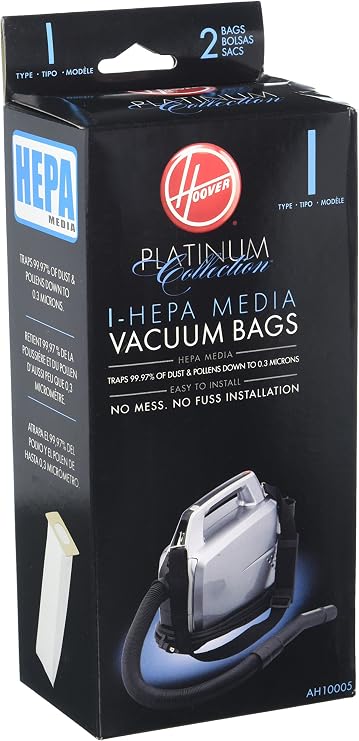 Hoover Vacuum Cleaner Bags for Platinum Canister Vacs, Pack of 2, Type I