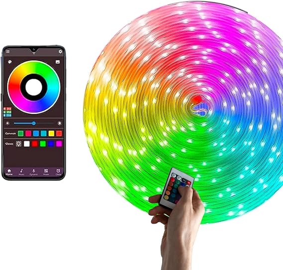 Amber LED Pixel Rgb Magic Fairy light - 5v Usb Input, Bluetooth Applied, Remote Control, Music Sensitive, Waterproof, For Party, New Year, Birthday, Entertainment (10 Meters) [Energy Class A]