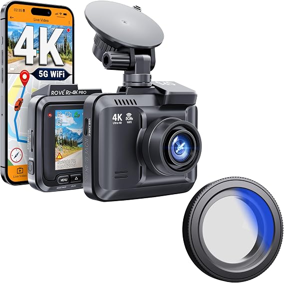 ROVE R2-4K PRO Dash Cam with CPL Filter, 4K UHD 2160P for Cars