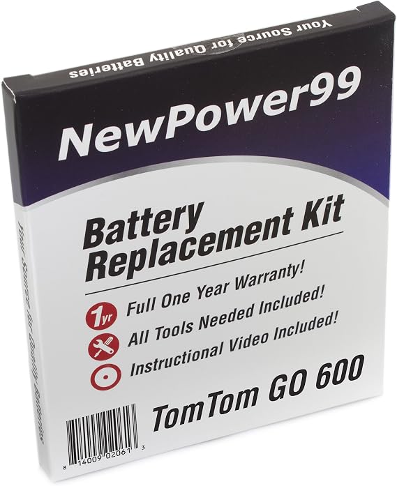 NewPower99 Battery Replacement Kit for Tomtom GO 600 with Tools, Video Instructions, Long Life Battery