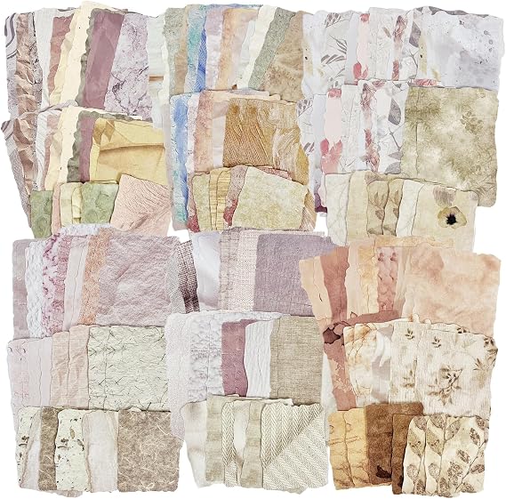 PRSTINCOL 168 Sheets Scrapbook Paper and Embossed Textured Paper Assorted Set,Mixed Media Collage for Scrapbooking, Junk Journals, Card Making and Decoupage,3.5x5 Inch