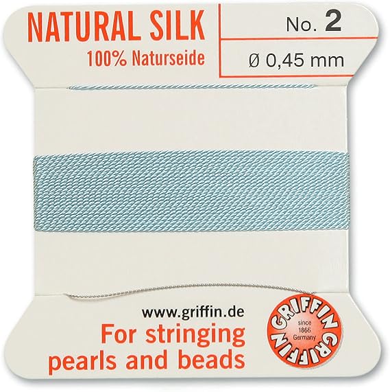 Griffin Silk Beading Cord Size 2 Light Blue Turquoise