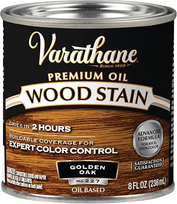 Varathane Rust-Oleum 211793 Stain, Golden Oak, 12, Half Pint, Gold