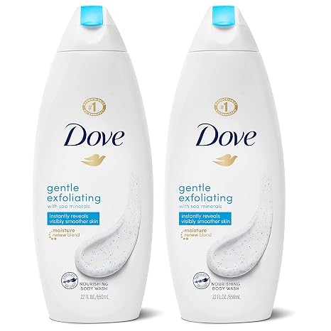 Dove Body Wash Instantly Reveals Visibly Smoother Skin Gentle Exfoliating Effectively Washes Away Bacteria While Nourishing Your Skin 22 oz, 2 Count