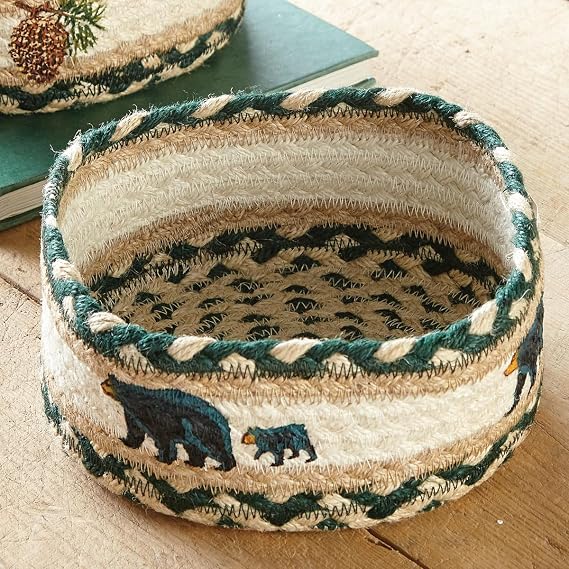 BLACK FOREST DECOR Bears Braided Basket 8"Dia.x3"H | |