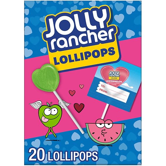 JOLLY RANCHER Assorted Fruit Flavored, Lollipops Box, 9.2 oz (20 Pieces)
