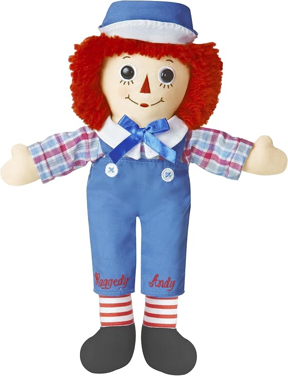 Aurora Raggedy Ann & Raggedy Andy 12" Raggedy Andy Classic Stuffed Doll | Authentic button eyes, yarn hair, and classic outfits