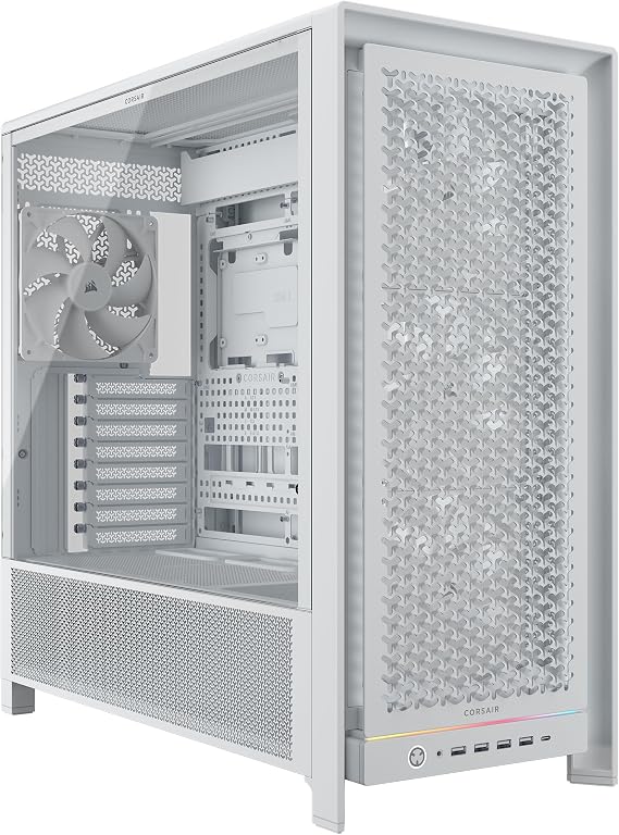 CORSAIR FRAME 5000D RS Modular High Airflow Mid Tower PC Case, White, Full Customization Design, InfiniRail Fan Mount System, Multiple 360mm Radiators or 420mm Radiators, Backwire Motherboard Connector Compatible CC-9011308-WW