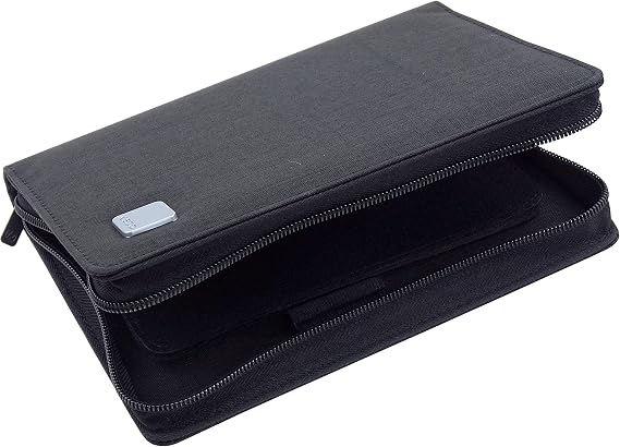 Lanxivi 10 Slots Fountain Pen Case Black, Waterproof Canvas Pen Holder Display Pouch Bag