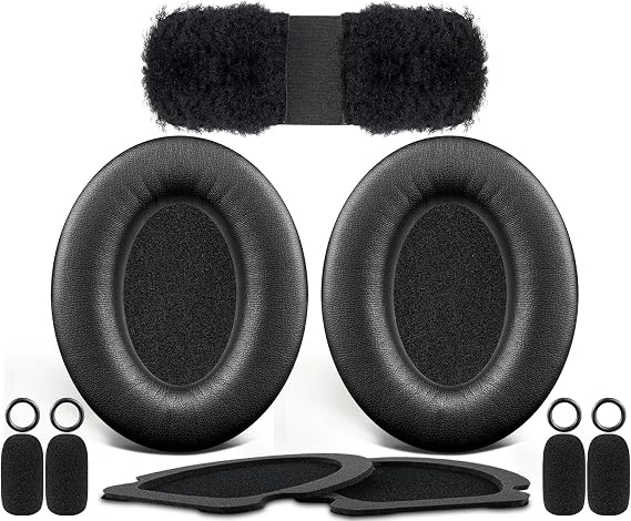SOULWIT Replacement Kit for Bose Aviation X A10/A20 Headsets, Earpad Cushions + Headband + Speaker Screen + Microphone Covers - Black