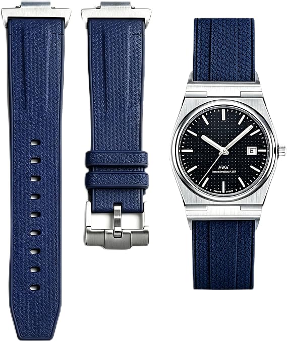 YISIWERA シリコン時計バンド Tissot PRX 40mm腕時計対応 クイックリリースゴム製腕時計ストラップ メタルアダプターセット付き メンズ Tissot Prx Powermatic 80モデル交換用
