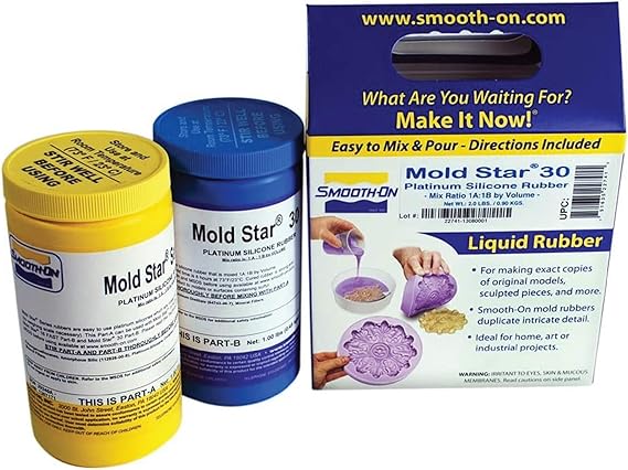 Smooth-On Mold Star 30 Silicone Mold Making Kit - Easy to Use & Long-Lasting Silicone Mold (2-Pound) | Long-Lasting Silicone Mold