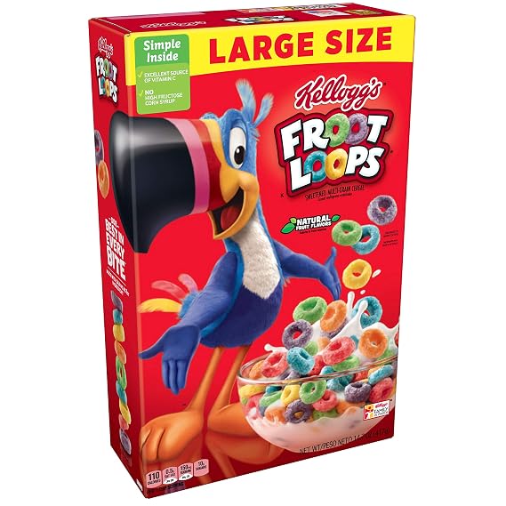 Froot Loops Kelloggs Breakfast Cereal, Original, 14.7 Ounce