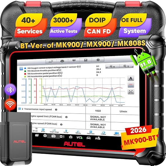 Autel Scanner MaxiCOM MK900BT: MK900-BT 8in V2.0 Bidirectional Scan Tool