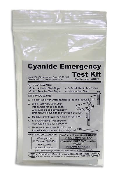 Industrial Test Systems 484020 Cyanide Emergency Test Kit, 0.2-1700 ppm Range