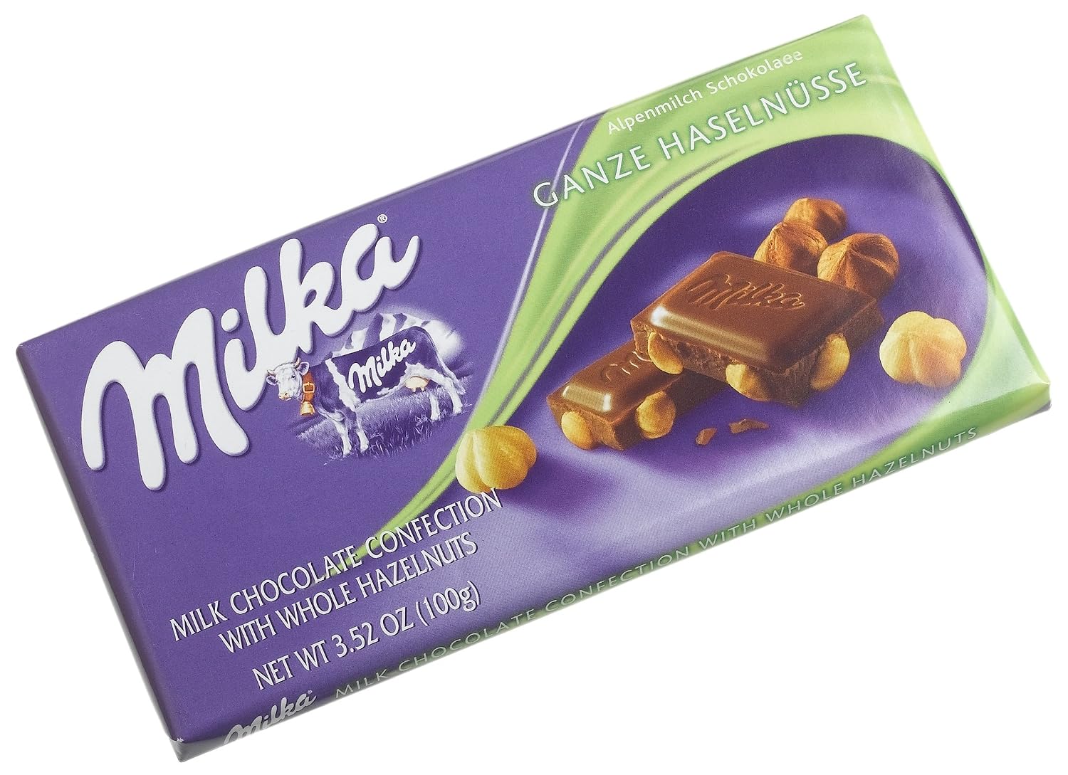 Milka Milk Chocolate with Whole Hazelnuts, 3.52-Ounce Bars Pack of 10