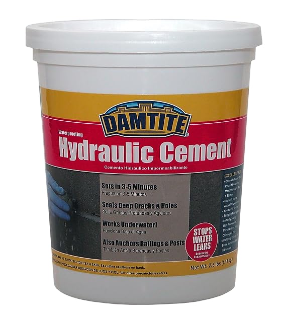 Damtite 07031 Gray Waterproofing Hydraulic Cement, 2.5 lb. Pail