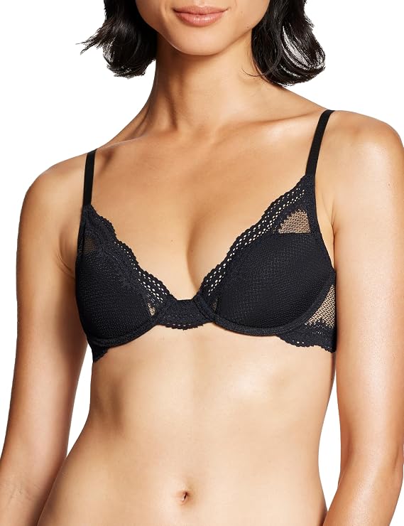 Pepper Bra for AAB Cups | Lightly Lined Underwire Bra for Women with Scalloped Lace Overlay and Body Hugging Fit
