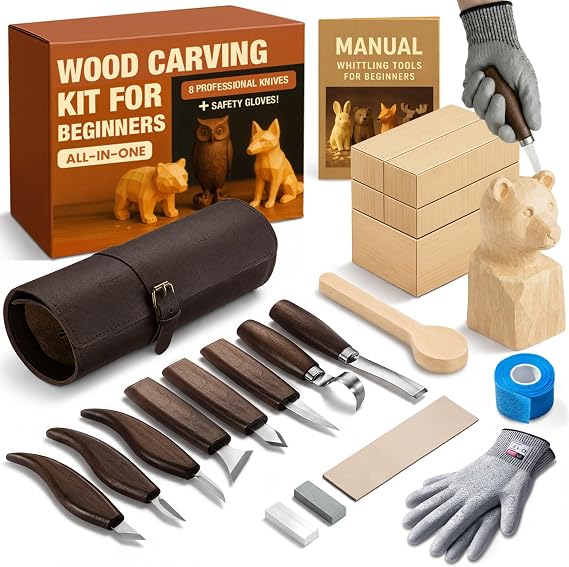 75 Wood Carving Kit for Beginners - Gift Ready Whittling Kit Set 32pcs