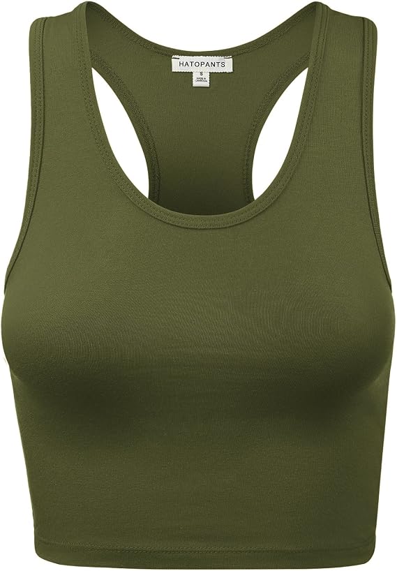 Women's Sleeveless Racerback Crop Camisole Tank Tops Basic Shirts