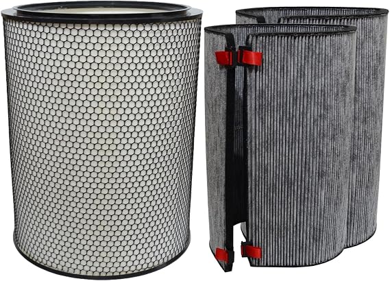 PUREBURG Replacement Filter Set Compatible with Dyson BP03 BP04 BP06 Purifier Big+Quiet Formaldehyde Extra Large, HEPA and 2 Carbon Filter Parts 972132-01 972133-02, 3 Piece Pack