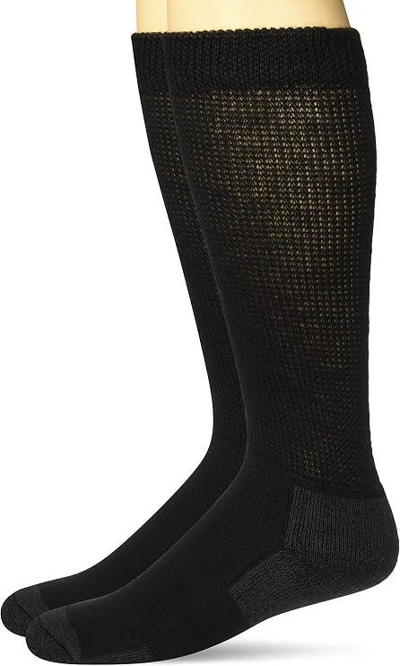 Carolina Ultimate Men's Non-Binding Merino Wool Blend Crew Socks 2 Pair Pack