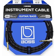 BOSS 15-fit (4.5m) Enstrüman Kablosu, Düz/Açılı ¼ "Jack (BIC-15A)
