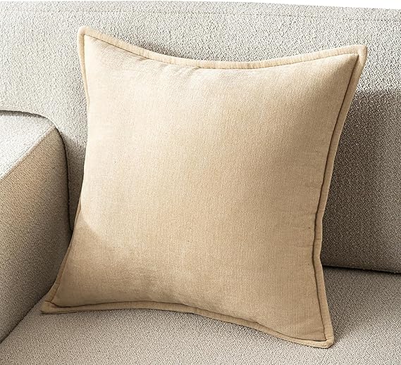 Throw Pillow Cover 80x80 Decorative Square Pillowcase Covers with Zipper, Cushion Protectors Cover Rectangle 30x60 40x60 50x80 Super Soft for Home Couch Sofa Bed(Light Yellow,30x60cm(Set of 1))