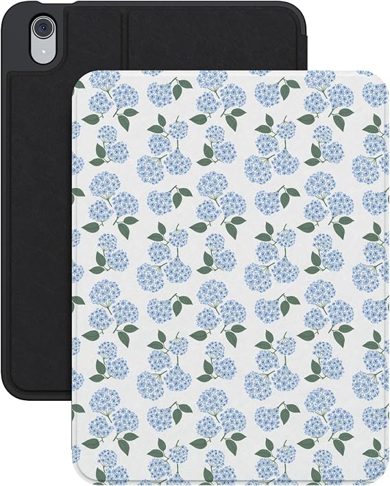 Casely iPad 10.9" (10th Gen / A16) Case | Nantucket Cottage | Blue Hydrangea