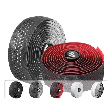 Bicycle Handlebar Tape, Multiple Colors Available: Black, Black-White, Black-Red, White-White, White-Black (White-Black)