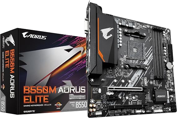 Gigabyte B550M AORUS Elite Motherboard, B550 Chipset, AMD AM4, mATX, DDR4