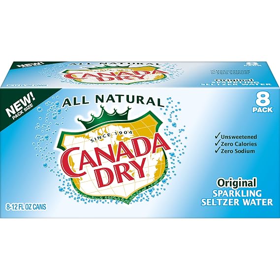 Canada Dry Original Sparkling Seltzer Water, 12 Fluid Ounce Can, 8 Count