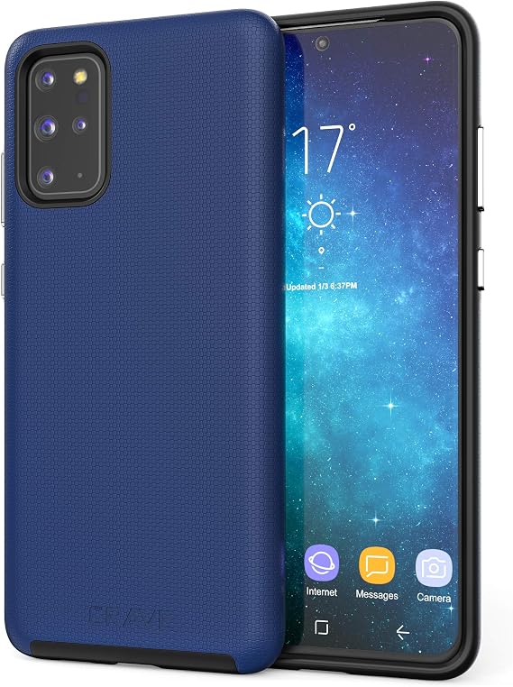 Crave for Samsung Galaxy S20 Plus Case, Shockproof Protection Dual Layer Case for Samsung Galaxy S20 Plus 5G (6.7 inch) - Navy