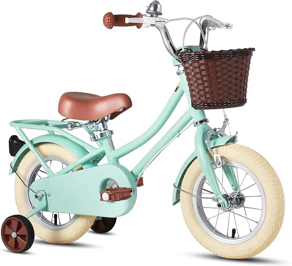 JOYSTAR Girls Bike for 2-12 Years Old Toddlers and Kids, 12" 14" 16" 18 20" Retro Style Kids Bike with Training Wheels, 18 20 Inch Children Bicycle with Kickstand