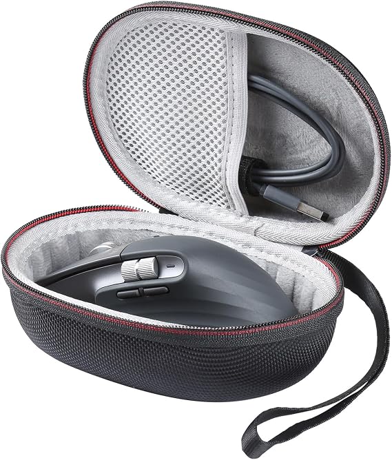 Cover Case for Logitech MX Master 2/MX Master 2S/MX Master 3S/MX Master 3 Wireless Mouse,Mesh Bag for Cable,Accessories(Black+Gray)