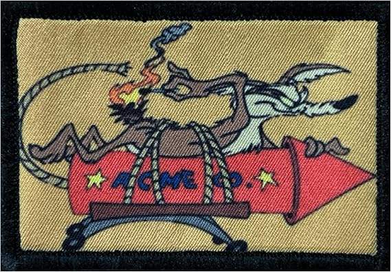 Rocket Sled Coyote Morale Patch | 2x3 Hook and Loop Funny Morale Patch