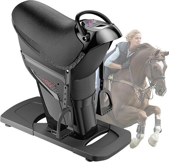 Horse Riding Machine, 3D Electric Simulator with LED Touch Display & 20 Adjustable Speeds, Indoor Fitness Equipment for Abdomen Waist Leg Full Body Workout & Weight Loss, Black