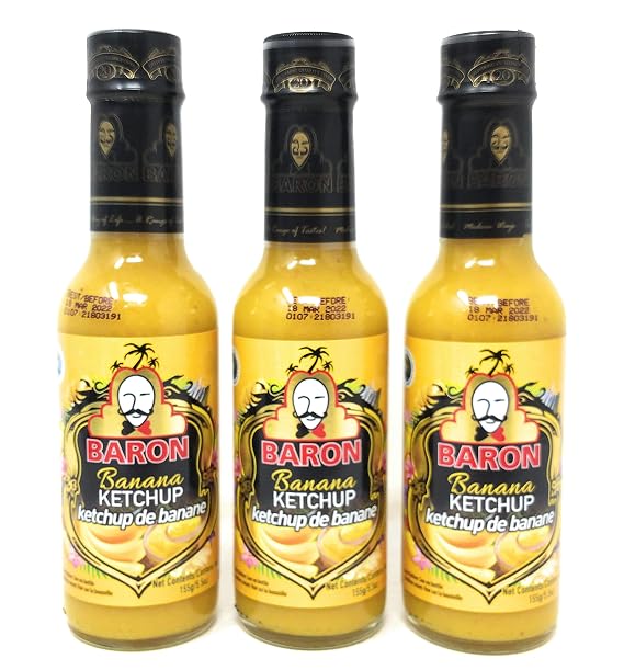 Baron Caribbean Banana Ketchup 5.5oz (3 Bottles)